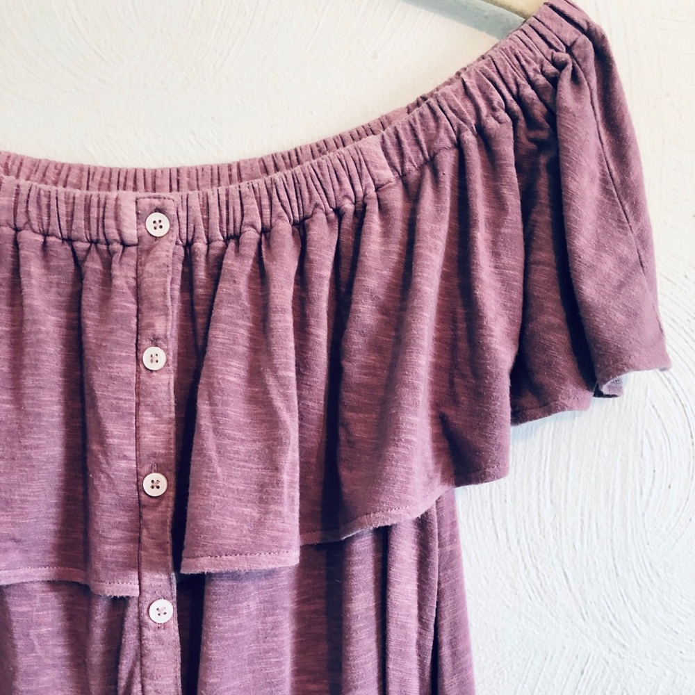 AE Soft and Sexy Slub Off-Shoulder Top - Picture 1 of 5